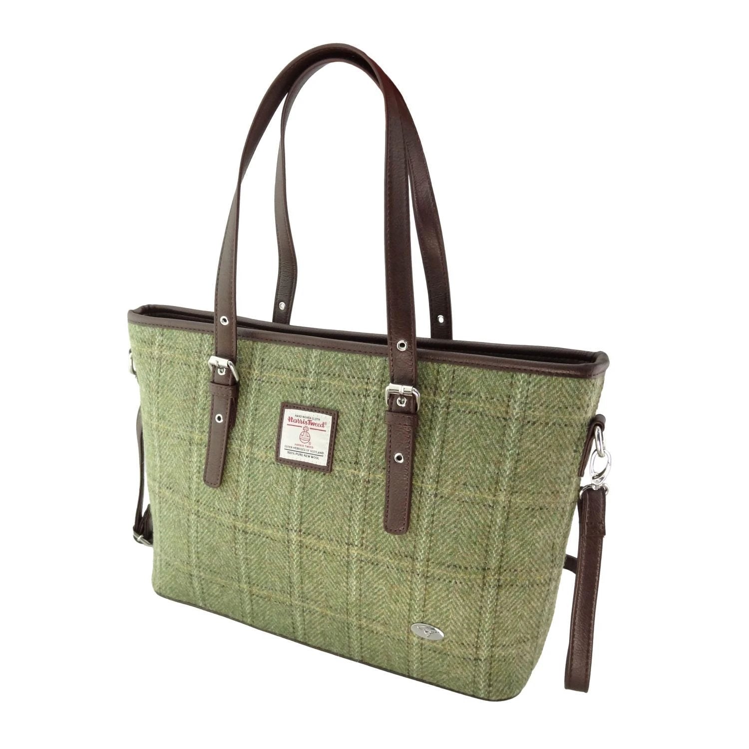 Schoudertas Spey Tote bag Groen Visgraat - Groot - Ritssluiting - Harris Tweed - Glen Appin of Scotland by MoodCompanyNL