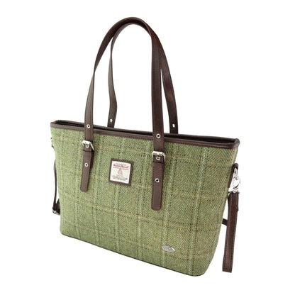 Schoudertas Spey Tote bag Groen Visgraat - Groot - Ritssluiting - Harris Tweed - Glen Appin of Scotland by MoodCompanyNL