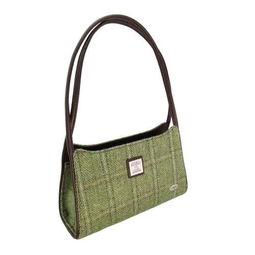 Schoudertas Fiddich Groen Visgraat - Small - Ritssluiting - Harris Tweed - Glen Appin of Scotland by MoodCompanyNL