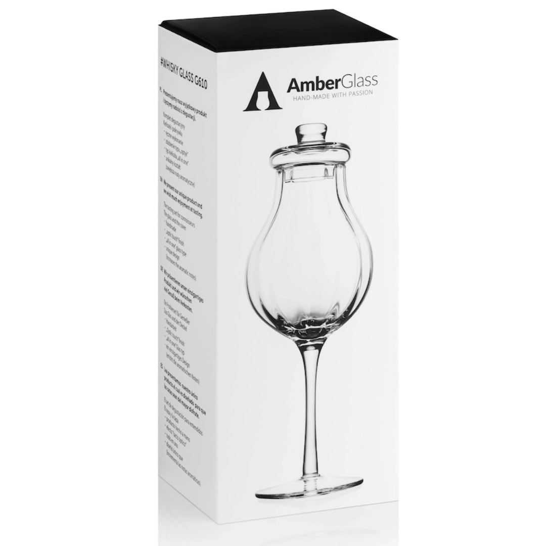Whiskyglas G610 – 200 ml – met deksel – handgemaakt – Amber Glass