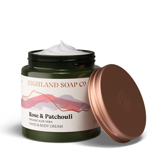 Mood Company - Biologische Hand- & Bodycrème 120ml - Rose & Patchouli - Highland Soap Company - 