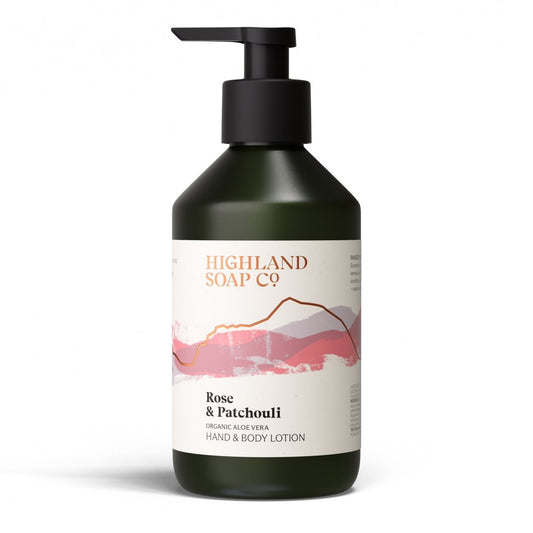 Mood Company - Biologische Hand- & Bodylotion 300ml - Rose & Patchouli - Highland Soap Company - 