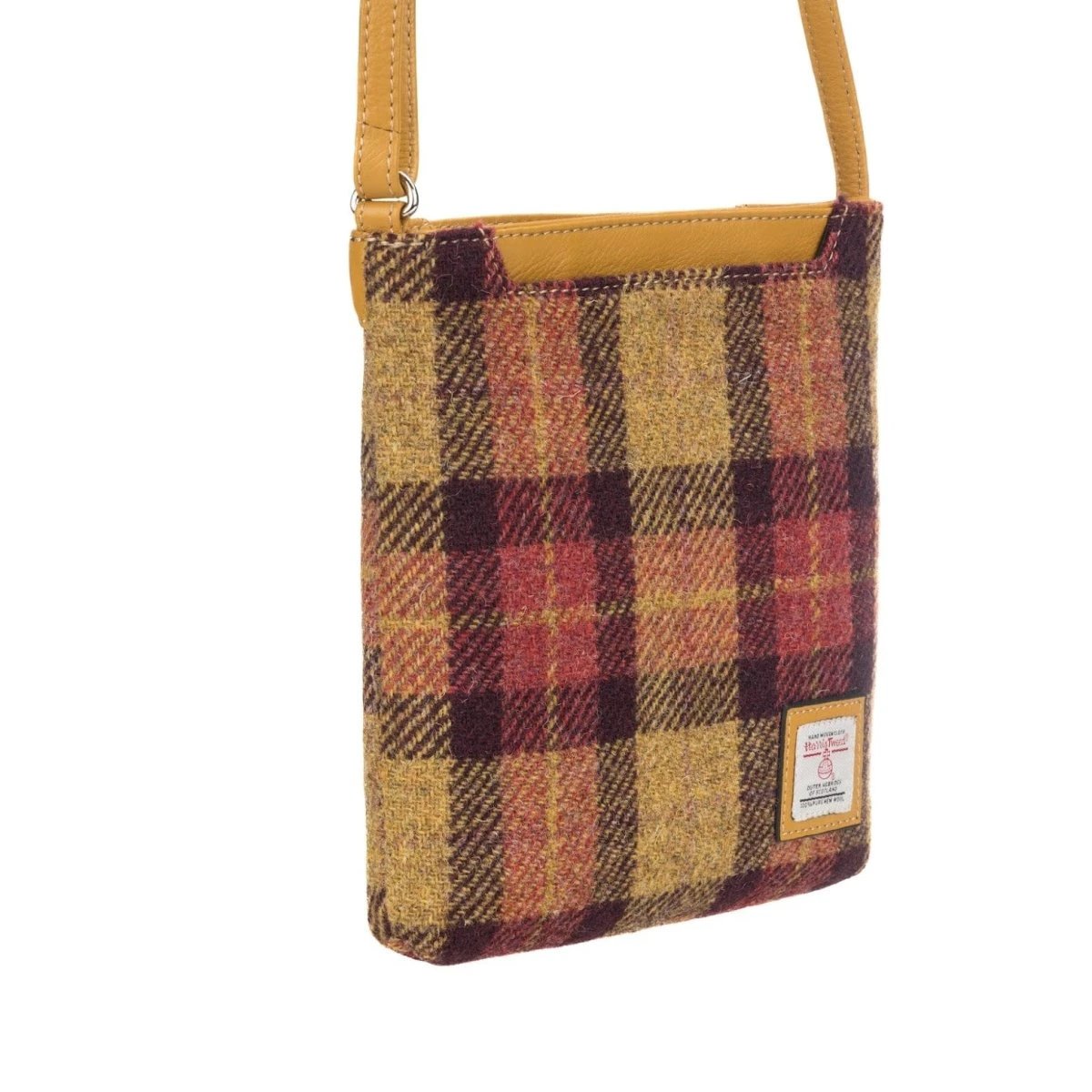 Crossbody Tas Geel/Rood Ruit & Leer | Compact & Stijlvol | Das Impex by MoodCompanyNL