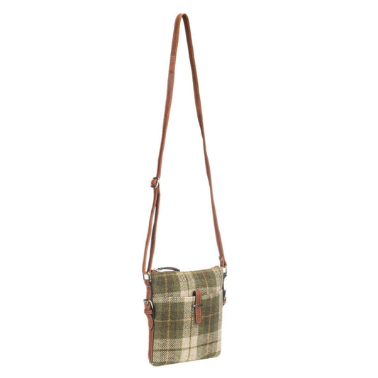 MoodCompanyNL - Crossbody Tas Lichtgroene Tartan & Leer | Das Impex - 5056703024497