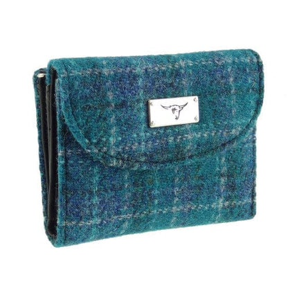 MoodCompanyNL - Dames Portemonnee Jura Zeeblauw (Sea Blue) - Harris Tweed - Glen Appin of Scotland - 5060631371844