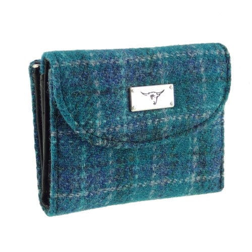 MoodCompanyNL - Dames Portemonnee Jura Zeeblauw (Sea Blue) - Harris Tweed - Glen Appin of Scotland - 5060631371844