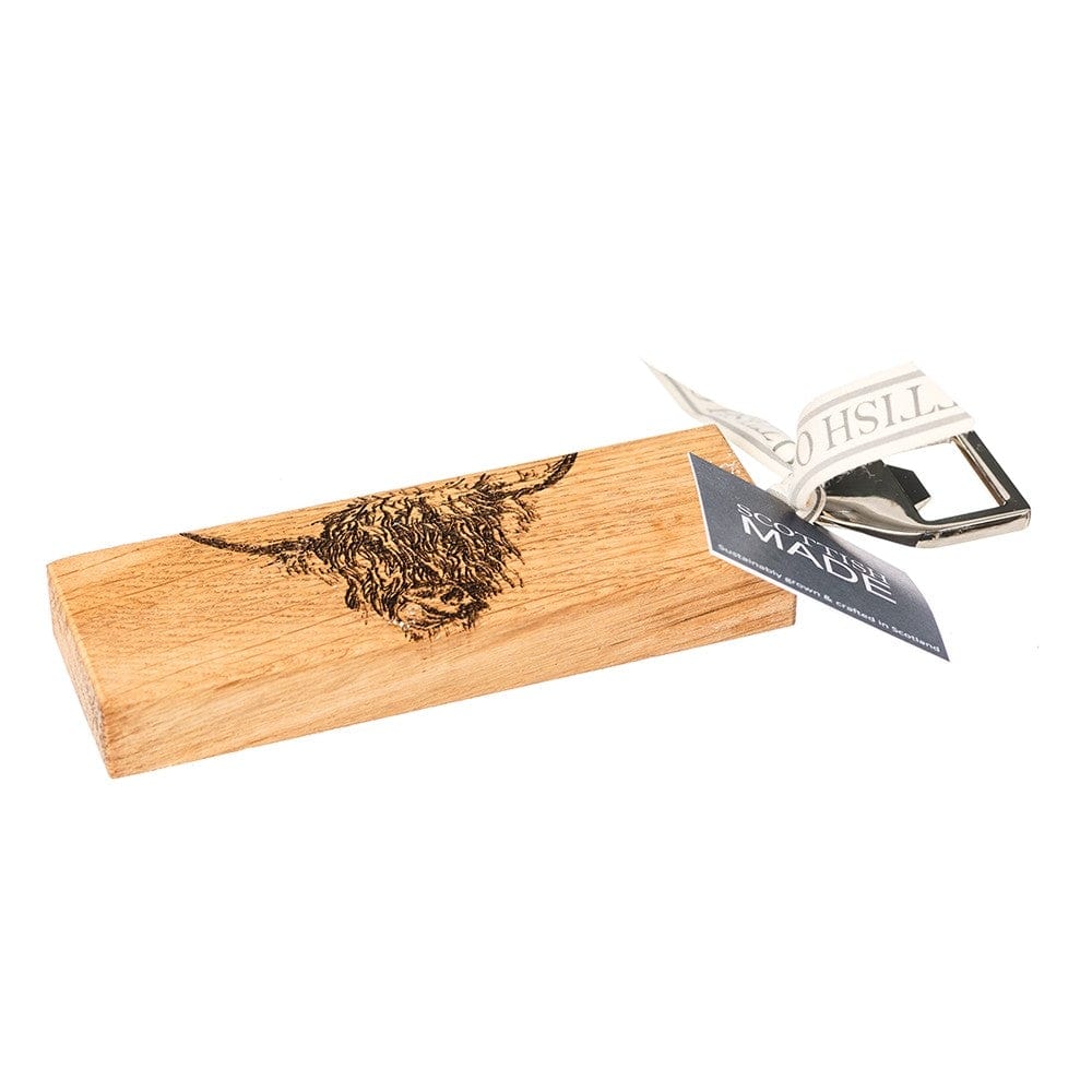 MoodCompanyNL - Flesopener Schotse Hooglander - Gegraveerd - Scottish Made - 5060426289880
