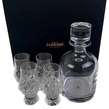MoodCompanyNL - Geschenkset Karaf Iona en 4 Cut Whiskyglazen - Geschenkverpakking - Loodkristal - Glencairn Crystal Scotland - 6151208234224