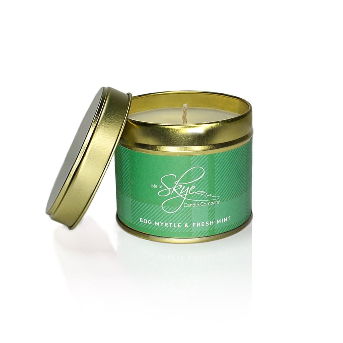 MoodCompanyNL - Geurkaars Mirte en Munt (Bog Myrtle & Fresh Mint) Blikje - 45 uur - Sojawas - Isle of Skye Candle - 5060346381985