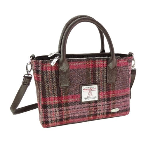 MoodCompanyNL - Handtas Brora Roze Stewart tartan - Ritssluiting - Draagband - Harris Tweed - Glen Appin of Scotland - 5061035011510