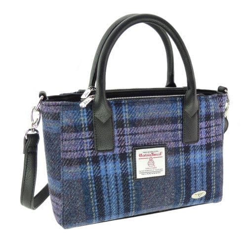 Mood Company - Handtas Brora Stewart blauw en paars - Ritssluiting - Draagband - Harris Tweed - Glen Appin of Scotland - 5061035011503
