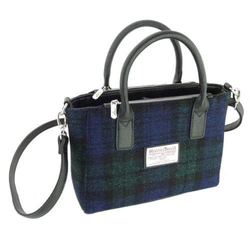 Handtas Brora Tartan Black Watch - Ritssluiting - Draagband - Harris Tweed - Glen Appin of Scotland by MoodCompanyNL