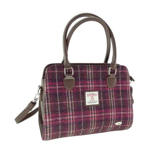 Handtas Findhorn Paars Geruit - Stevig - Draagband - Harris Tweed - Glen Appin of Scotland by MoodCompanyNL