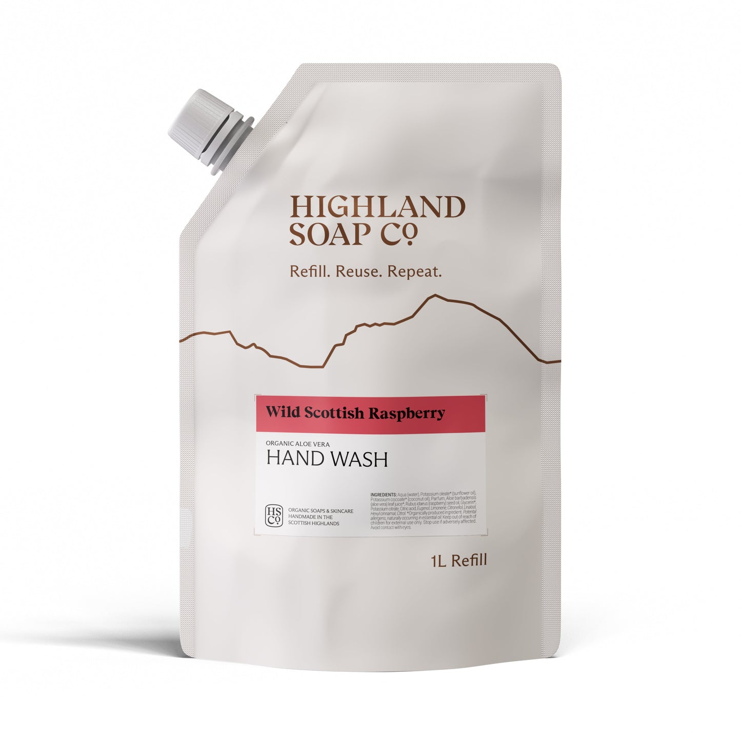 Wild Scottish Raspberry navulverpakking handzeep 1L - nieuwe verpakking