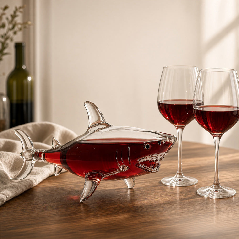 Karaf in de vorm van een haai, 720 ml borosilicaatglas - Bar Originale by MoodCompanyNL