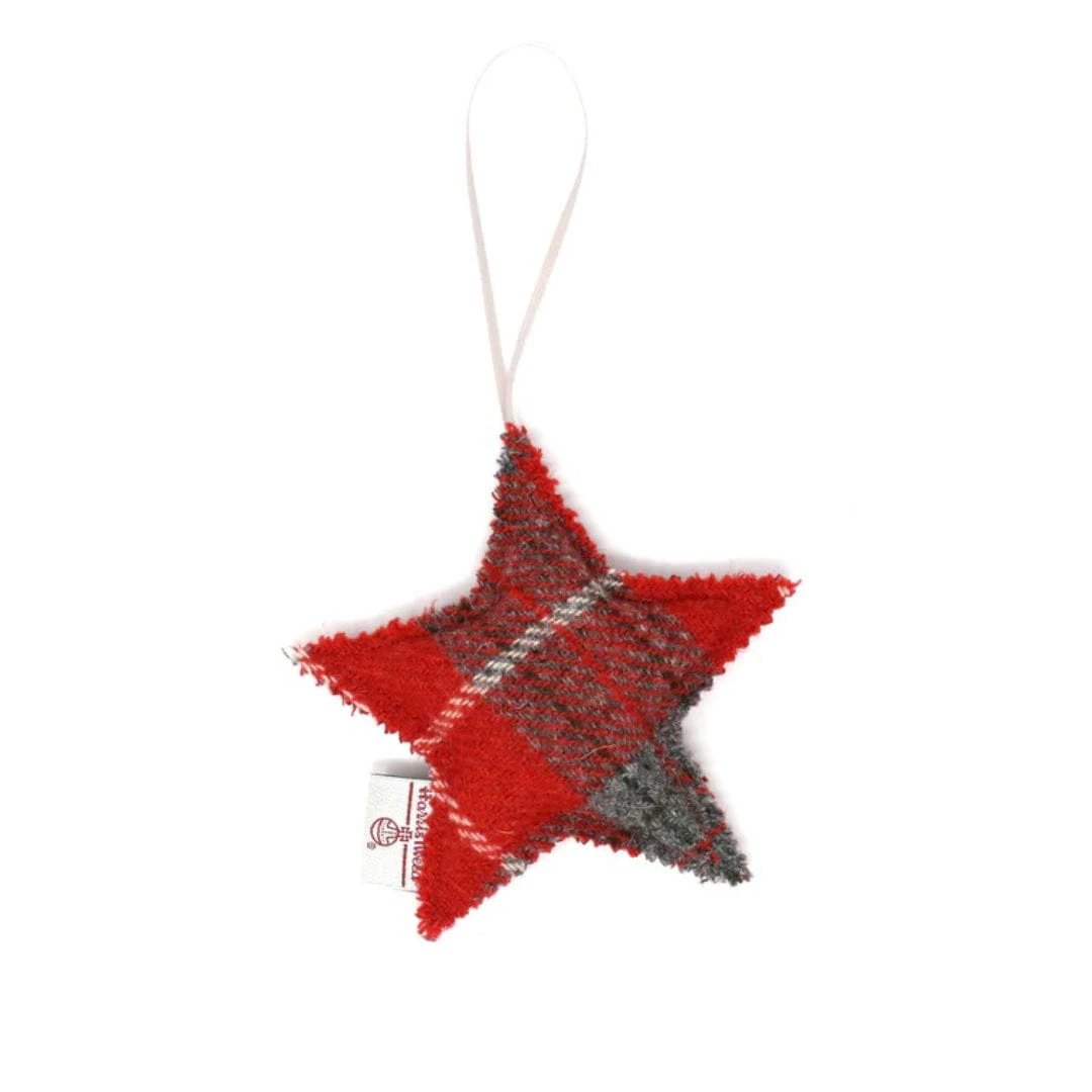 Kerstboom hanger tartan - ster - rood - Studio Sunart by MoodCompanyNL