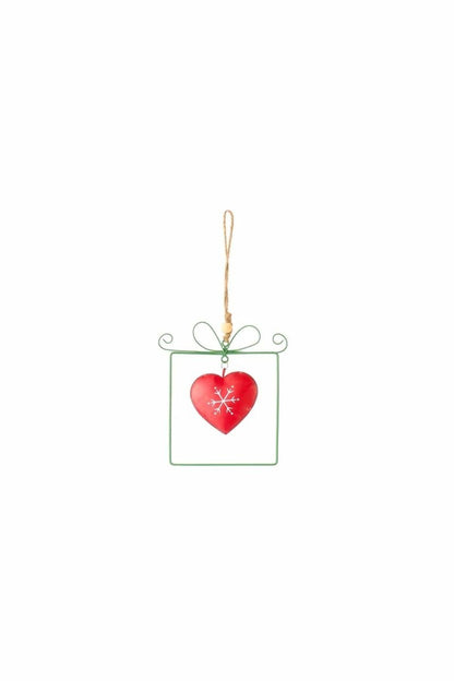 kerstboomhanger metaal - set van 2 - rood en groen - 10 en 13 cm - nuvole distoffa by MoodCompanyNL