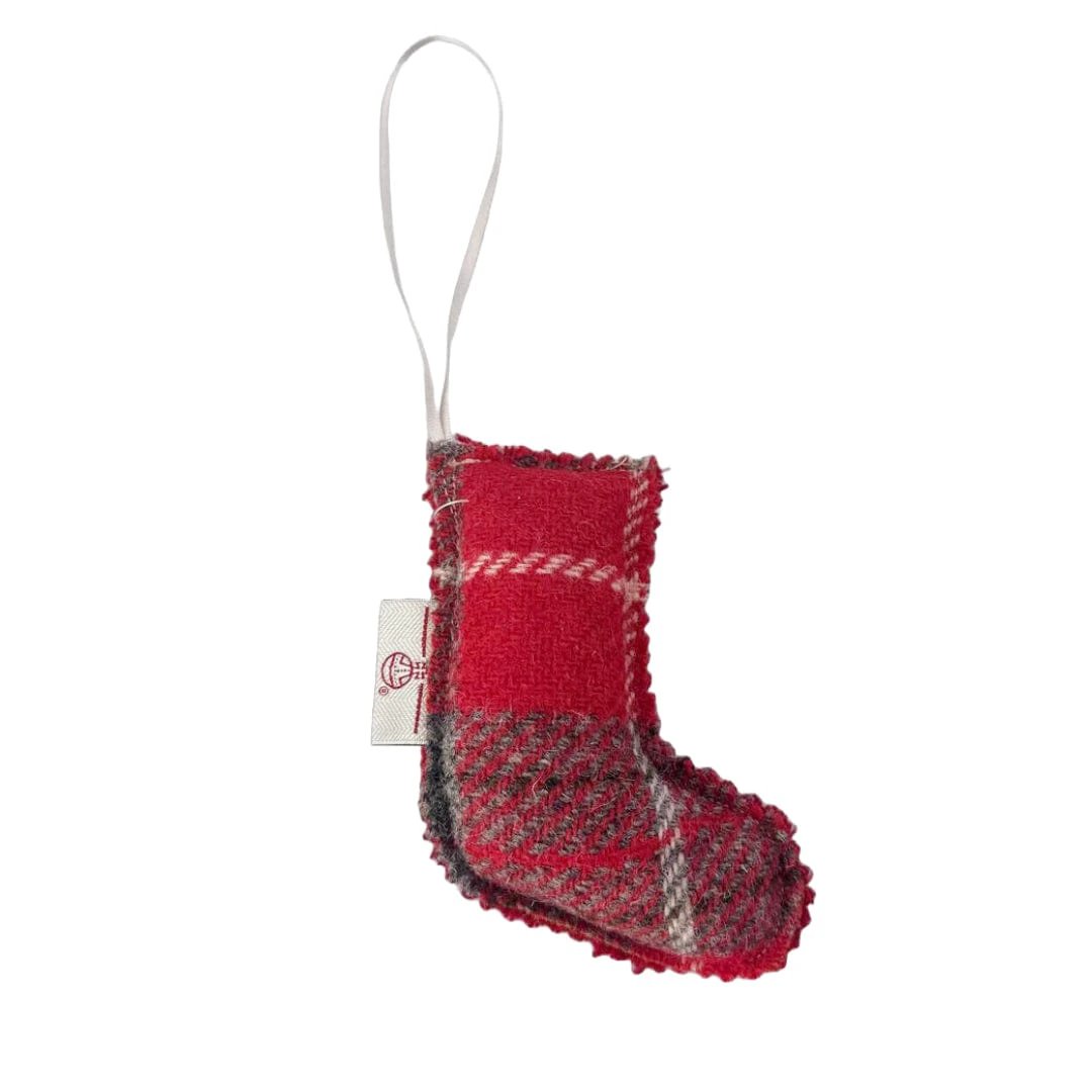 Kerstboomhanger tartan - kerstsok - rood - Studio Sunart by MoodCompanyNL