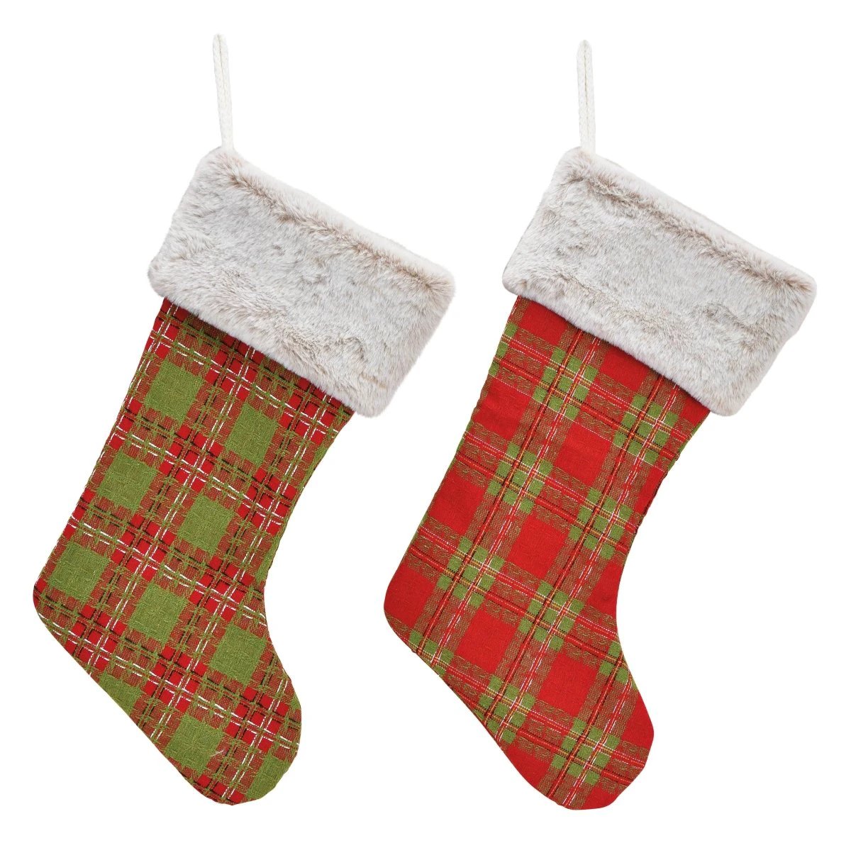 Kerstsokken rood/groen - set van 2 by MoodCompanyNL