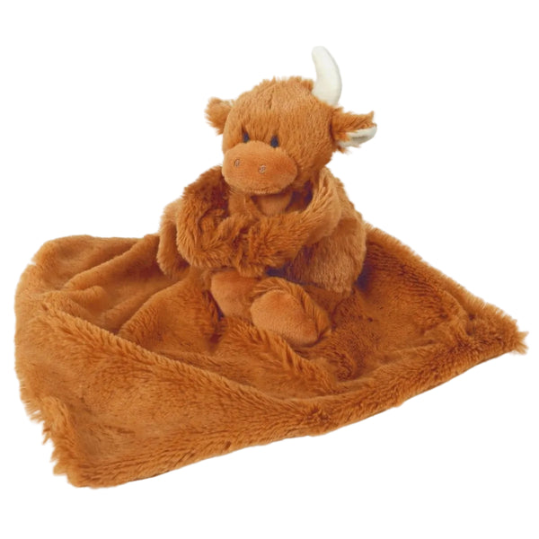 Highland Cow Baby Comforter - 29 x 29 cm - Baby Soft Toy - Jomanda