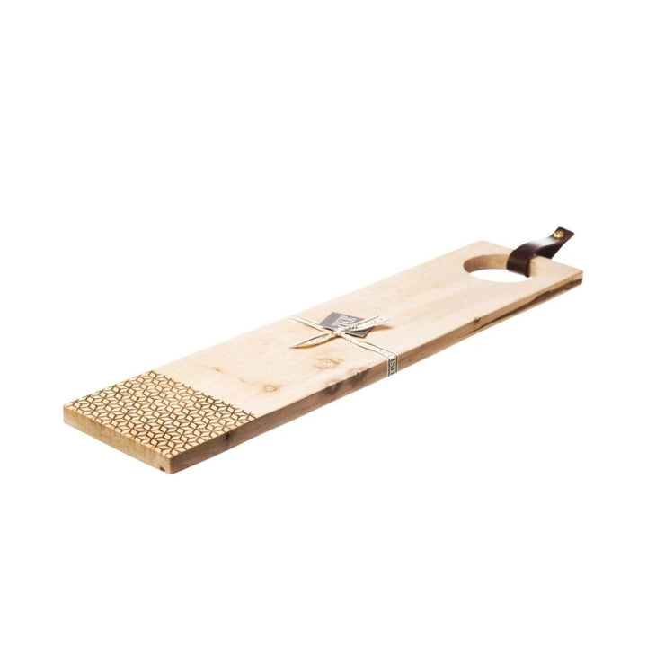Mood Company - Laatste kans!!! Serveerplank GEO Lang met leren handvat - 65x15 - Scottish Made - 5060426286612