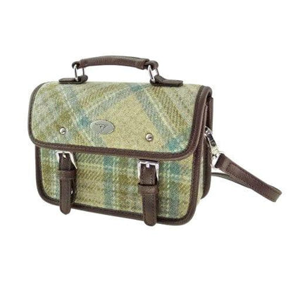 Mini Tas Bervie Beige Stewart en zacht Groen - 15x20x7,5 - Harris Tweed - Glen Appin of Scotland by MoodCompanyNL