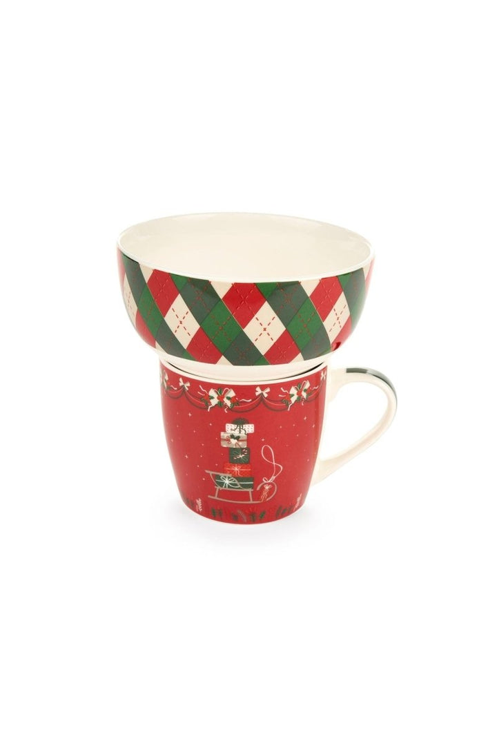 Mood Company - Mok en schaaltje - winter - 480 ml - 2 varianten - Nuvole di Stoffa - 8050162616665