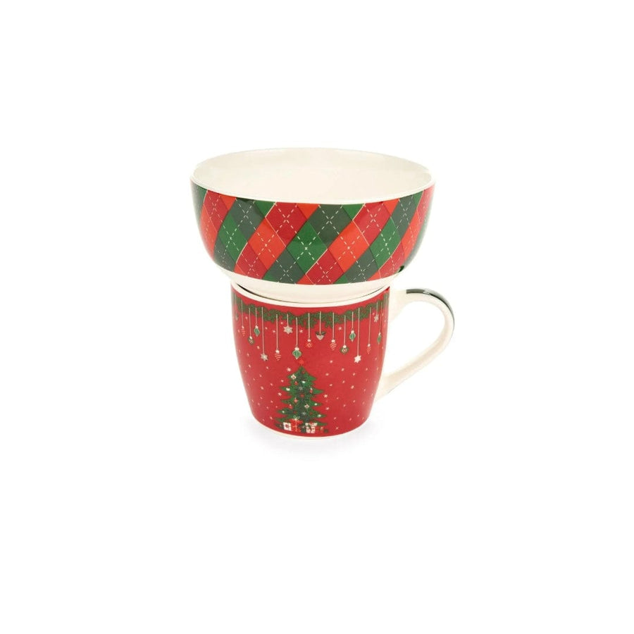 Mood Company - Mok en schaaltje - winter - 480 ml - 2 varianten - Nuvole di Stoffa - 8050162616672