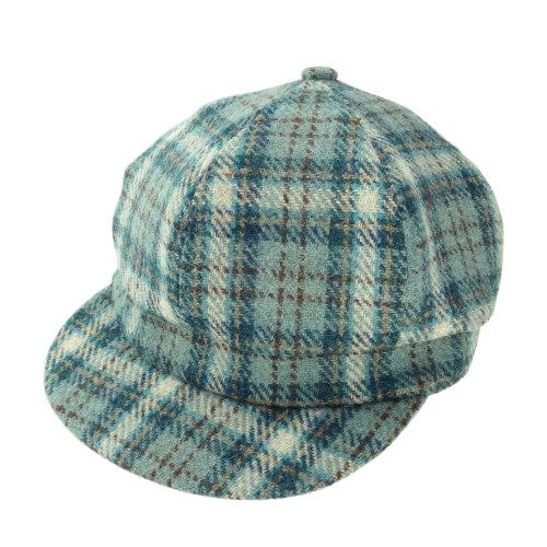 Mood_Company Dames Cap Grijs Licht blauw en creme (Duck egg and Cream) - one size - Harris Tweed - Glen Appin of Scotland (kopie)