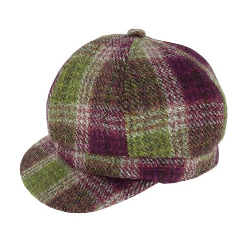 Mood_Company Dames Cap Heide paars en groen - one size - Harris Tweed - Glen Appin of Scotland (kopie)