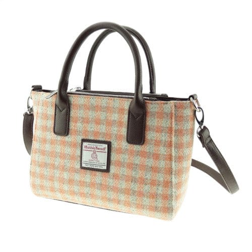 Mood_Company Harris Tweed Handtas Brora Gingham Oranje (Coral)