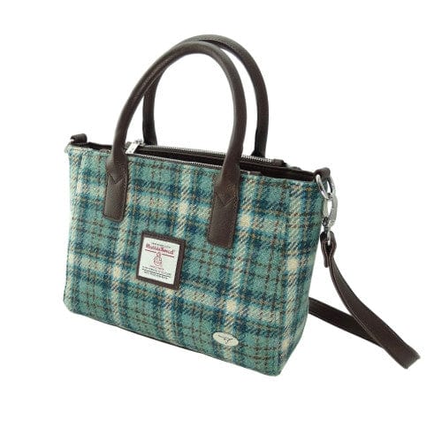 Mood_Company Harris Tweed Handtas Brora Lichtblauw met Creme (Duck Egg and Cream)