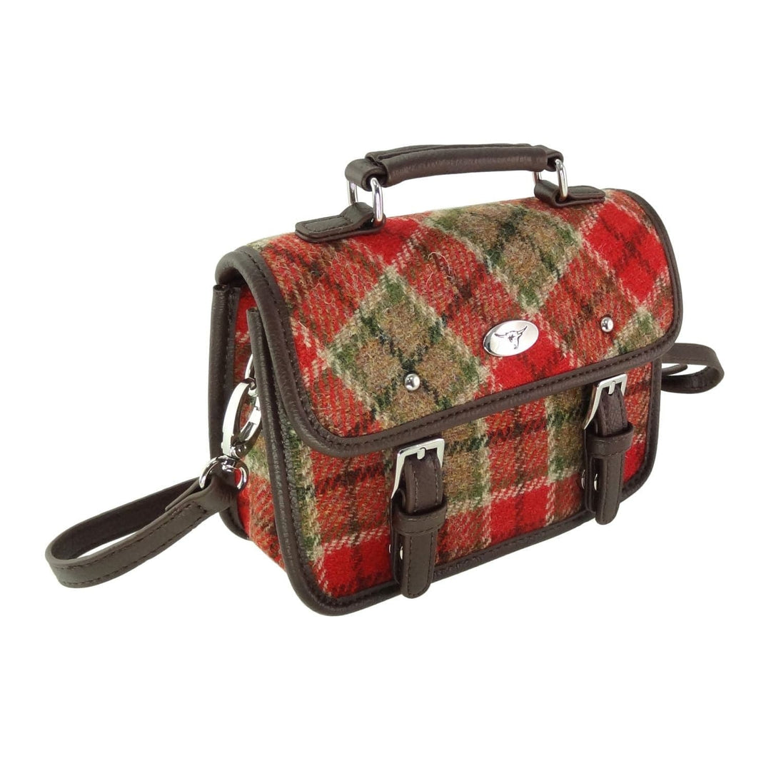 Mood_Company Harris Tweed Mini Tas (Bervie) Rood Groen Tartan - Glen Appin of Scotland