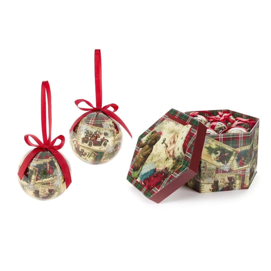 Mood_Company Kerstballen in decoratieve kerstdoos - 14 stuks - 7,5 cm