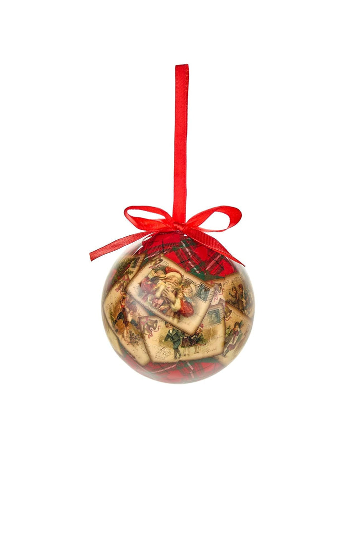 Mood_Company kerstballen in tartan opbergdoos - 7,5 cm - 8 stuks