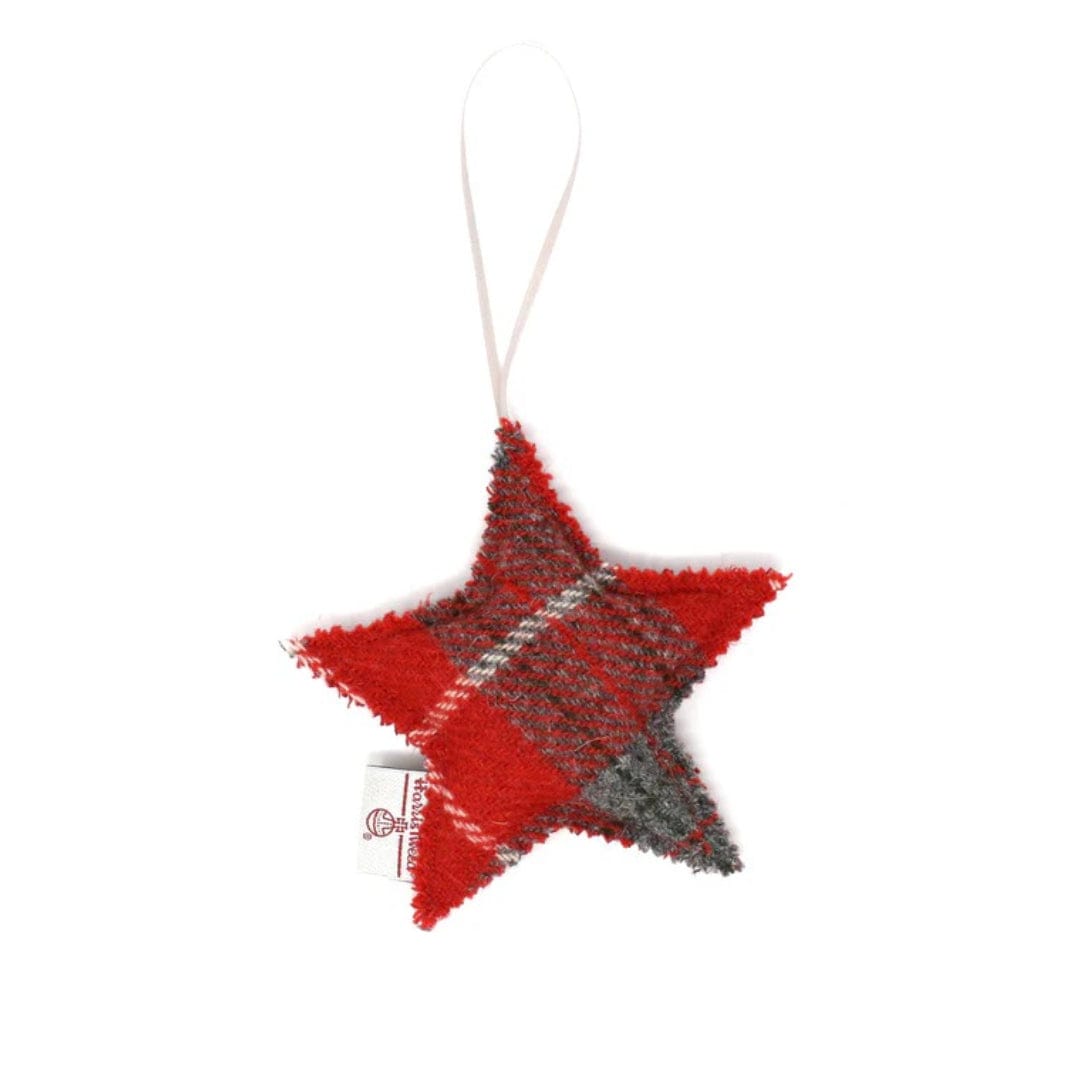 Mood_Company Kerstboom hanger tartan - ster - rood - Caroline Wolff Murray