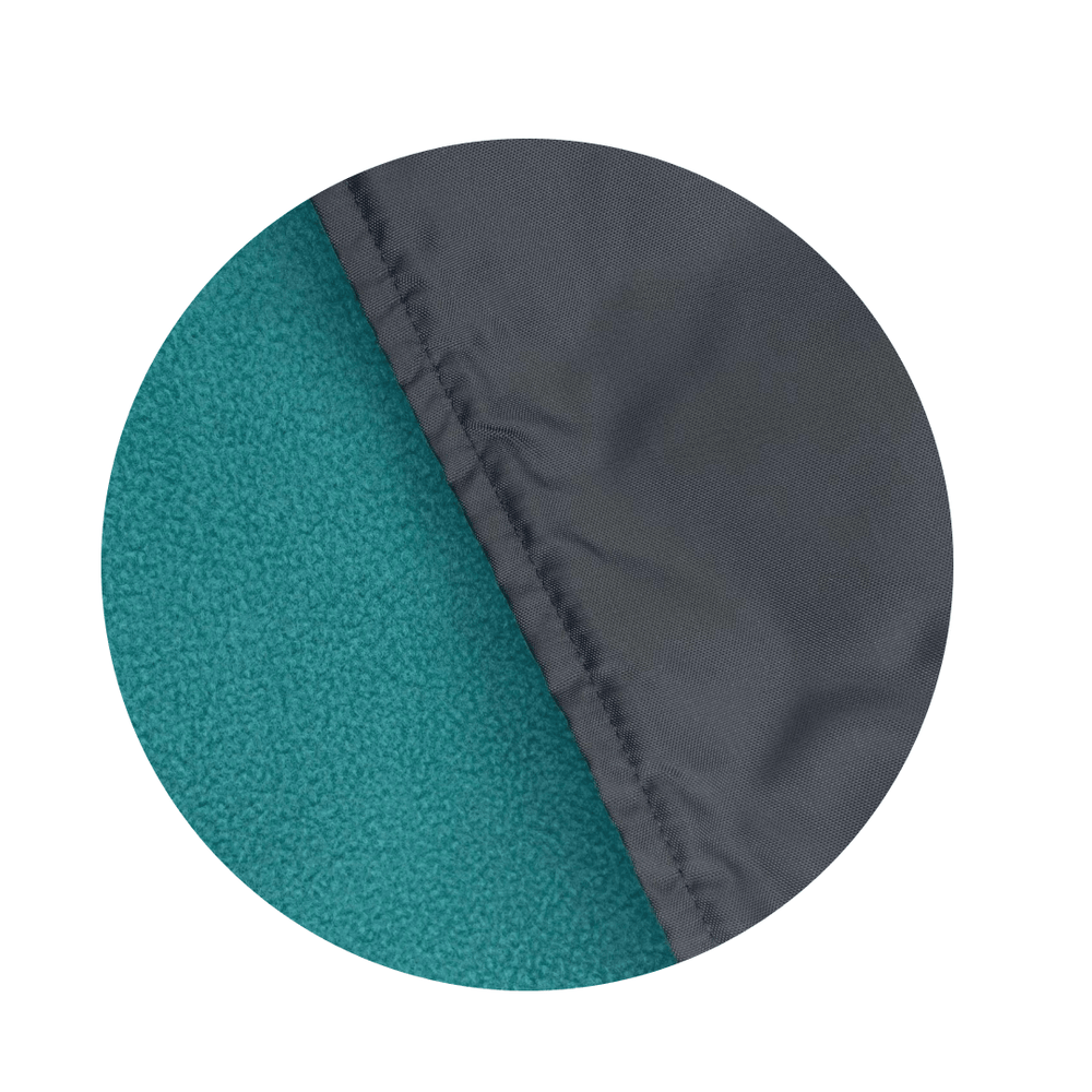 Mood_Company Picknickkleed Leisure Blauw met Turquoise  - Fleece - Waterdicht - 137x137cm - Tweedmill