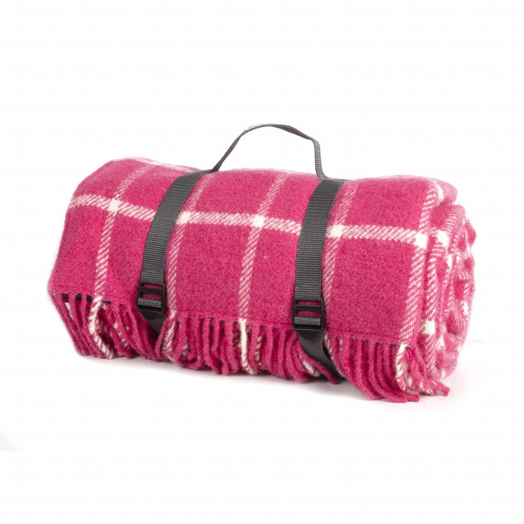 Mood_Company Picknickkleed Polo Geruit Roze - Wol - Waterdicht - 145x183cm - Tweedmill