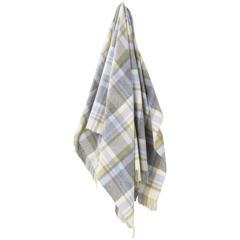 Mood_Company Plaid Portree Grijs Lichtblauw - Merino lamswol - 140x185 - Bronte by Moon Scotland