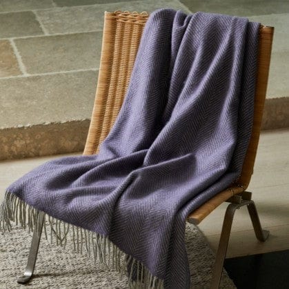 Mood_Company Plaid Visgraat Lavendel Paars met Grijs - 150x183 - Nieuw Wol - Tweedmill UK