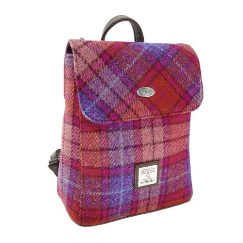 Mood_Company Rugzak Tummel Oranje Paars Tartan - Mini - 26x21x12 - Harris Tweed - Glen Appin of Scotland