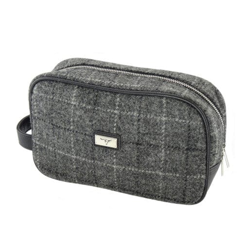 Mood_Company Toilettas Heren Grijs geruit- Harris Tweed - Glen Appin of Scotland