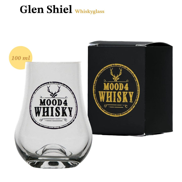 Mood_Company Whiskyglas Glen Shiel met logo ★★★★★ - 100 ml - Cadeauverpakking - Mood4Whisky