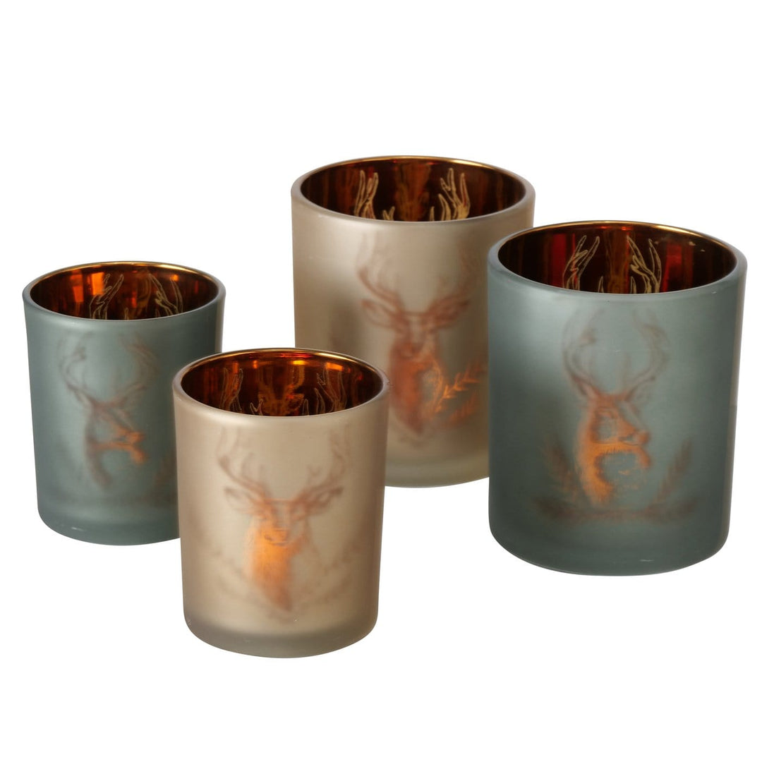 Mood_Company Windlicht Rudolf groen goud - set van 2