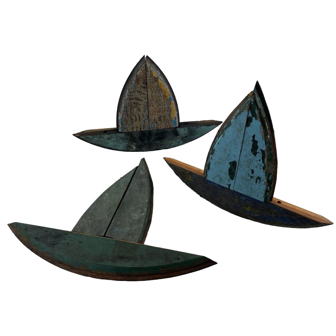 MoodCompanyNL - Muur element zeilboot van oude whiskyvaten - ca 20 - 30 cm - Handgemaakt - Darach Scotland - 6151206275281