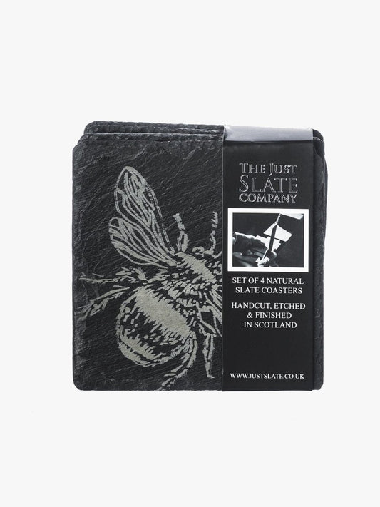 MoodCompanyNL - Onderzetters BIJEN - Gegraveerd - Leisteen - Just Slate Company Scotland - 5060718712140