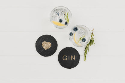 MoodCompanyNL - Onderzetters LOVE GIN - Gegraveerd - Leisteen - Just Slate Company Scotland - 5060718710825