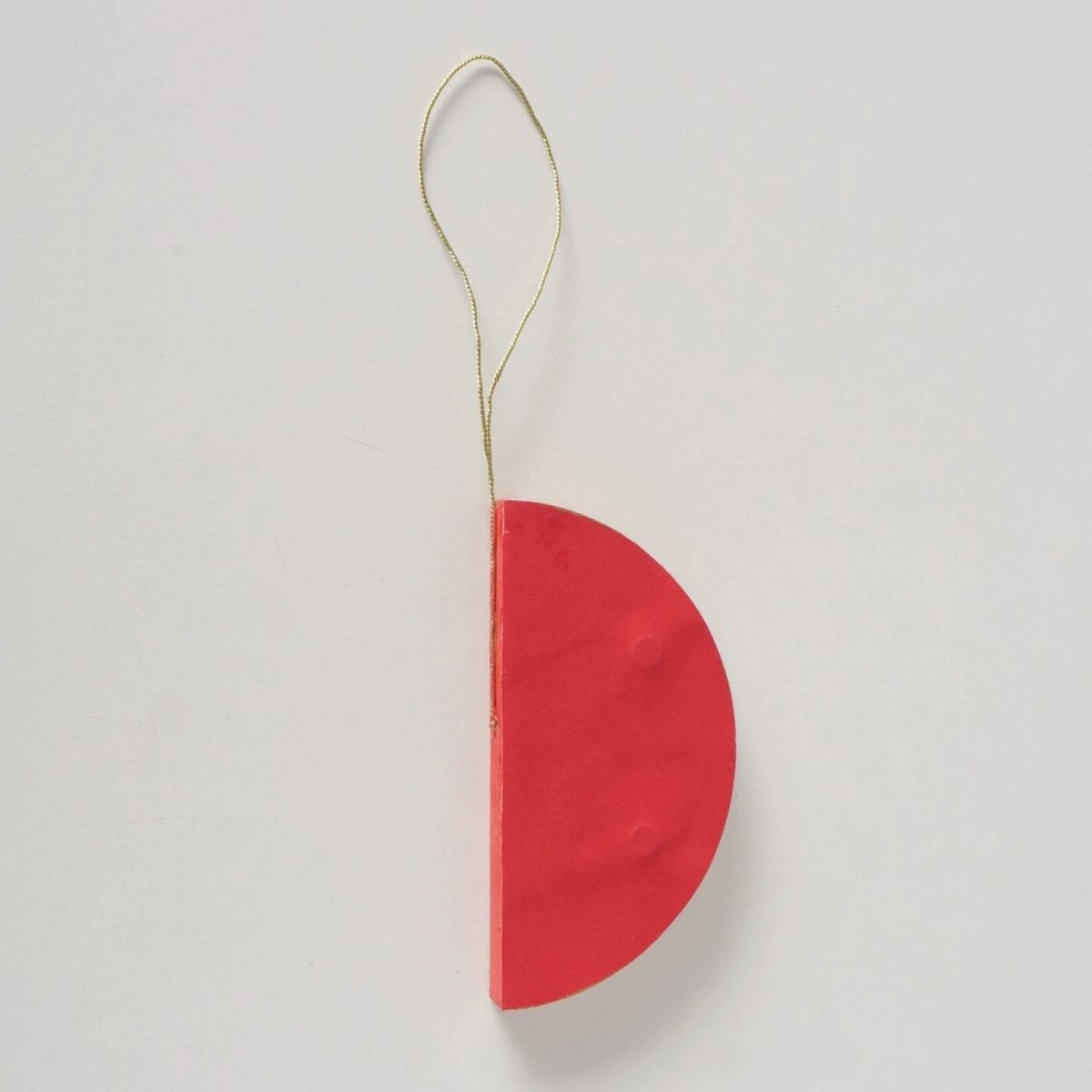 Papieren kerstbal - wit - rood- 12,7 cm - Boltze by Mood4Christmas
