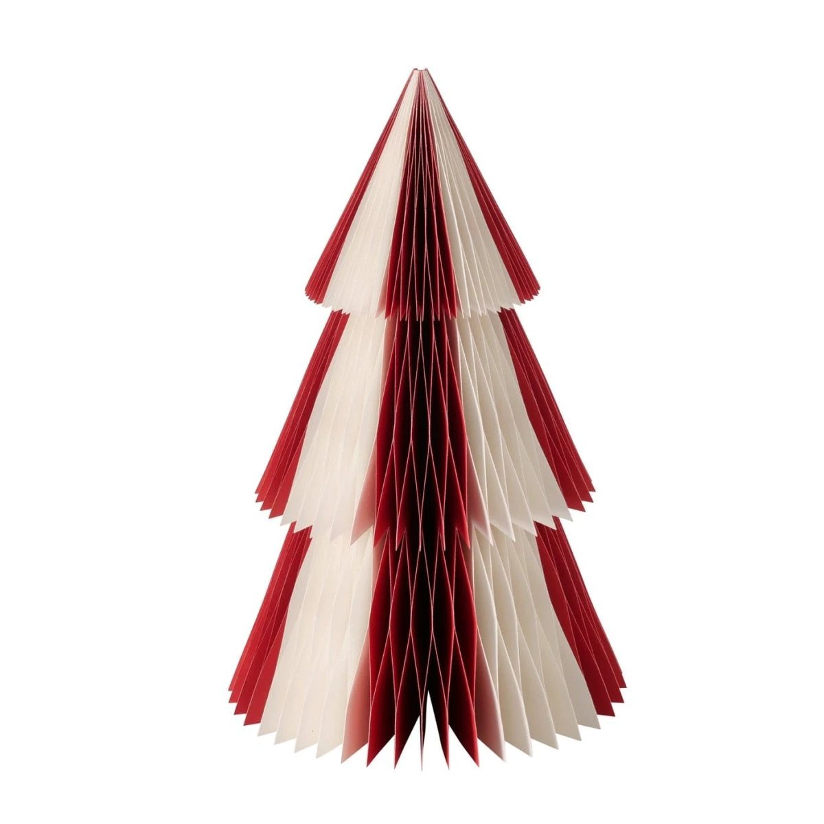 Papieren kerstboom - wit - rood - 37 cm hoog - Boltze by Mood4Christmas