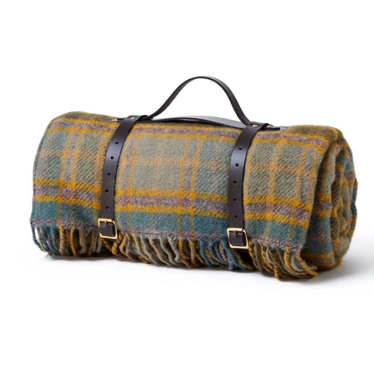 Picknickkleed Polo Cottage - Wol - Leren Draagset - Waterdicht - 145x183cm - Tweedmill by MoodCompanyNL